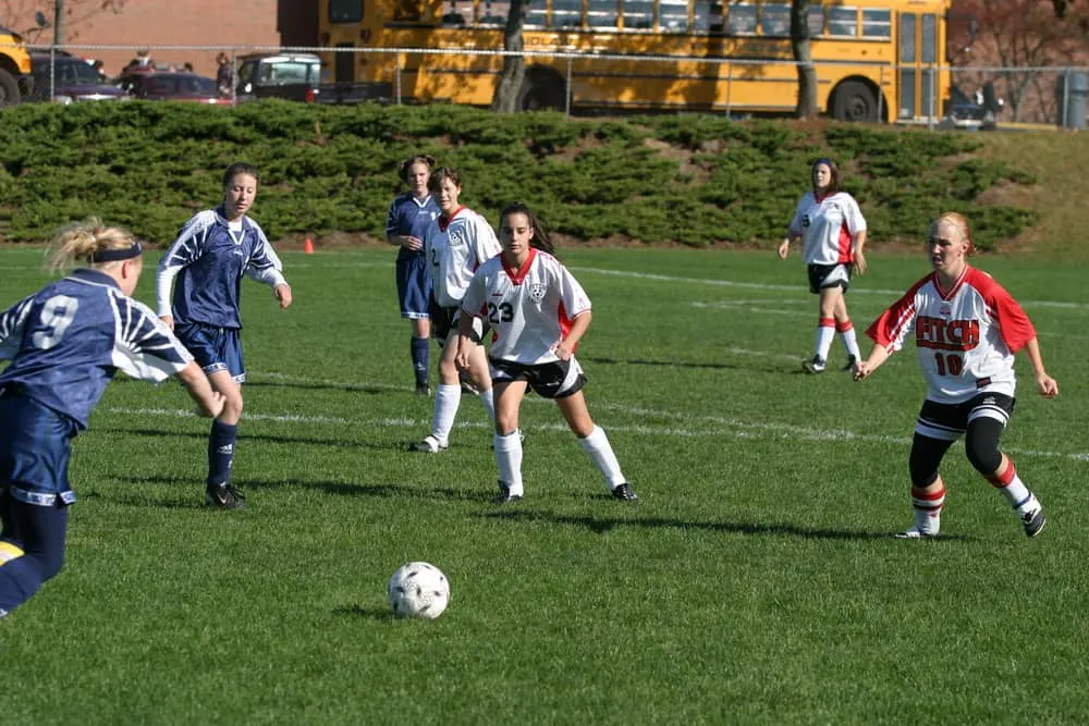Girls high school soccer. Editorial use only