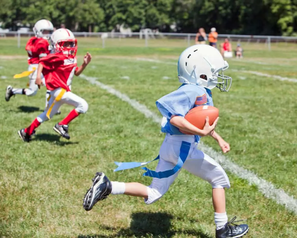 kids playing flag American football